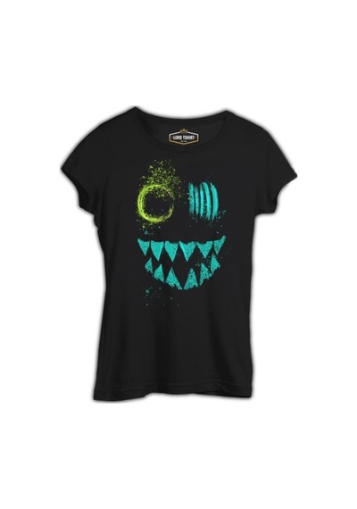 Maske - Monster Siyah Kadın Tshirt