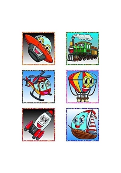 Neşeli Taşıtlar Manyetik 3d Küp Puzzle - 9 Mıknatıslı Küp 6 Yapboz - Gemi/helikopter/tren/roket/ufo/balon