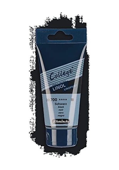 Schmincke - College Linol, Sanatçı Linolyum Baskı Mürekkepleri, 75 Ml Tüpte Siyah, 39700013, Düşük Kokulu Su Baz Genel