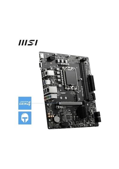 Msı Mb Pro H610m-e Soket 1700 Ddr5 5600mhz Oc Hdmı Vga M.2 Usb3.2 1x 1g Lan Matx