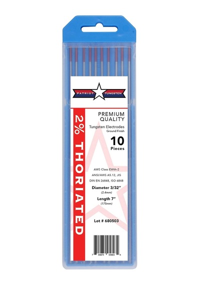 Tr %2 Thoriated Tıg Kaynak Elektrotları 3/32 X7 10'lu Paket