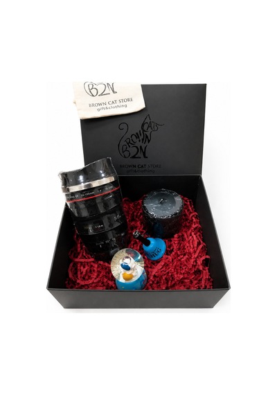 Brown Cat Store Hediye Seti Fotoğraf Tutkunlarına Özel Şık Hediye Kutusu Siyah Siyah
