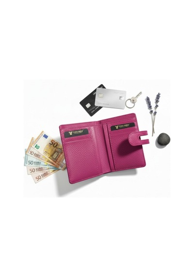 Passtell %100 Hakiki Deri Kadın Orta Boy Cüzdan Pembe Pembe
