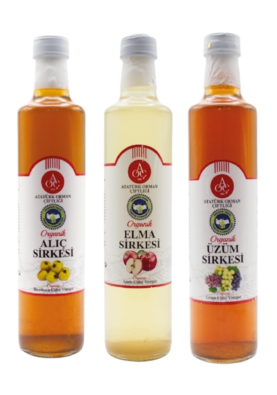 Atatürk Orman Çiftliği Sirke Seti Elma, Üzüm, Alıç 3 Lü 3 X 500 Ml