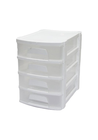 Tonton - No:2 Çekmece 4 Katlı 16.5x21.5x24cm Beyaz Veya Siyah Herhangi Bir Renk Gönderilir 5705