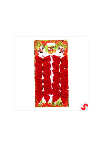 Yılbaşı Kadife Fiyonk Süs, 5,5 Cm X 12 Adet