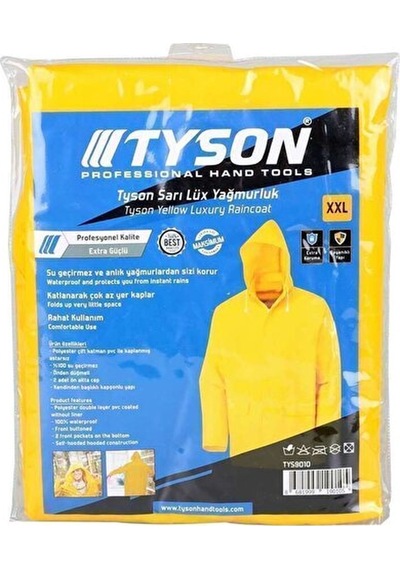 Craftex Profesyonel Yüksek Kalite Pvc Uzun Yağmurluk Pardesu Sarı 0,32 Mı