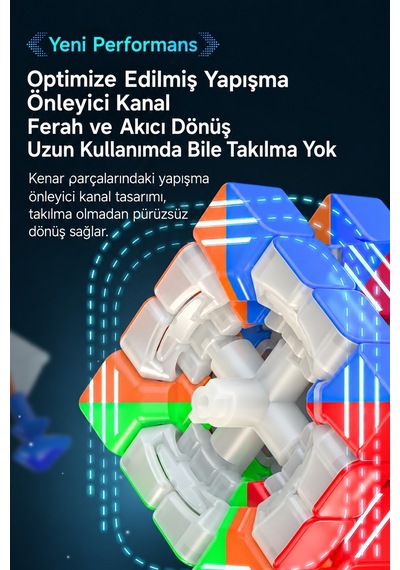 Qiyi M Pro 4x4 Manyetik Hız Küpü Stickerless Profesyonel Zeka Ve Akıl Küpü 2024 - 5,85 Cm