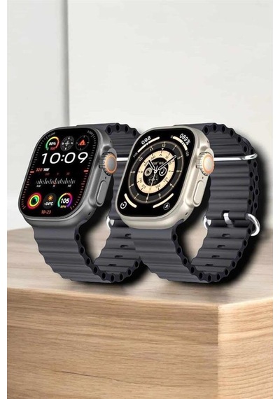45 Mm Gri Kasa Ultra Akıllı Saat Sesli Görüşme Sağlık Takibi Suya Dayanıklı