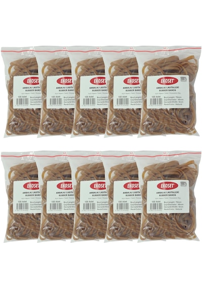 Ekoset 70X5Mm Geniş Kauçuk Paket Ambalaj Kasa Lastiği 1.000 Adet