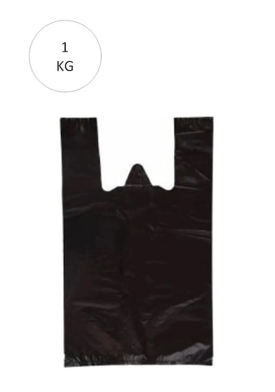 Hubrendy Tedarik Siyah Atlet Poşet Mini Boy 20x34 Cm Takriben 235 Adet 1 Kg