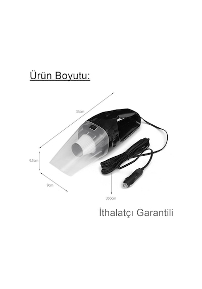 Reidan Çakmaklık Girişli Islak - Kuru Toz Temizleyici Oto Araç Süpürgesi