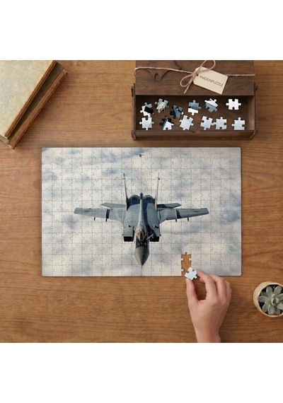 Gökyüzündeki Askeri Uçak Tasarımı 240 Parça Ahşap Puzzle Ahşap Kutuda Mpy20279