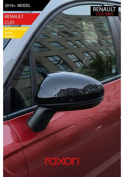 Renault Clıo Mk5 2019+ Batman & Yarasa Ayna Kapağı Parlak Piano Black Sport