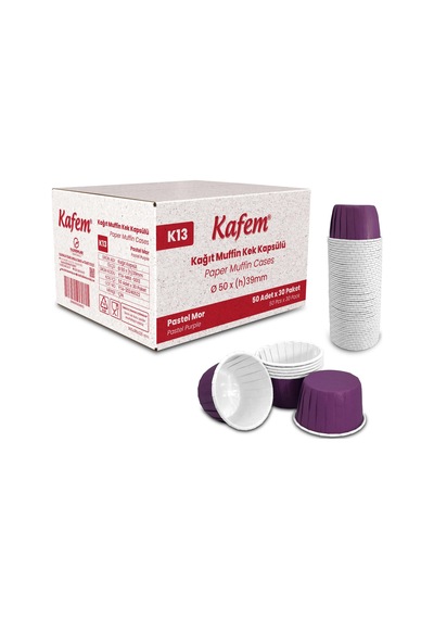 Kafem Mat Mor Muffin Kek Kapsülü 50li X 30 Paket Koli - K13 Mor