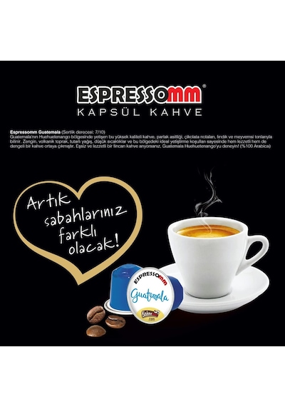 Espressomm® Single Origin Guatemala Alüminyum Kapsül Kahve 100 Adet