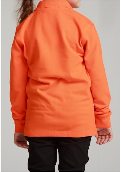 Nacar Store Kız & Erkek Çocuk Uzunkol Polo Yaka Okul T-shırt Turuncu