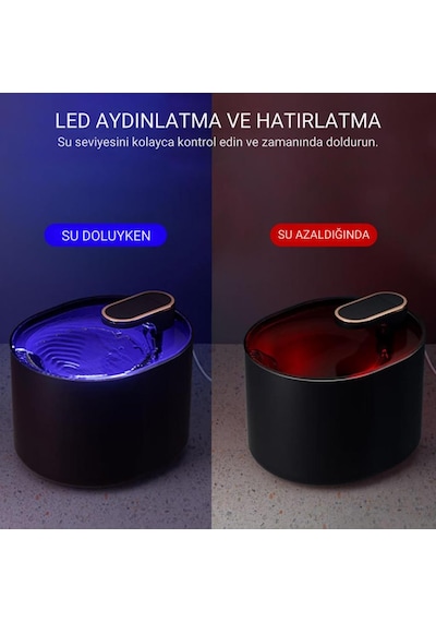 Coofbe Sessiz Akıllı 3litre Kedi Köpek İçin Otomatik Su Pınarı Kedi Su Kabı Kedi Köpek Su Pınarı