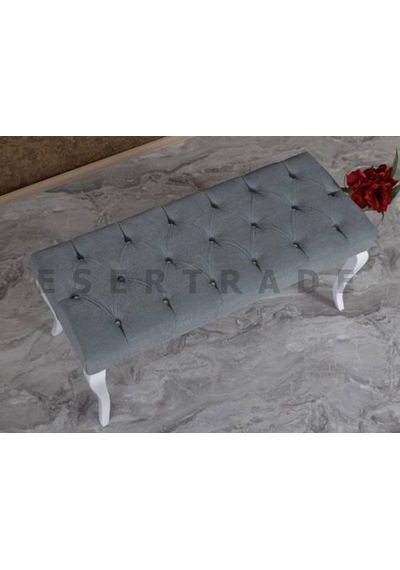 Esertrade Ahşap Ayaklı Kapitone Düğmeli Jerry Kumaşlı Puf/Bench