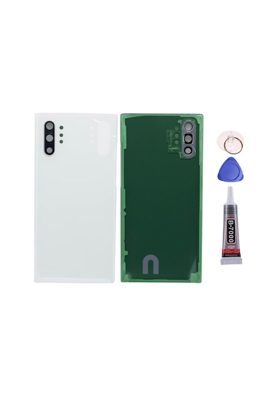 Samsung Note 10 Plus Beyaz Uyumlu Arka Kapak Batarya Kapağı Pil Kapağı Yapışkan Ve Sökme Aparatıyla Beraber Full Set Beyaz
