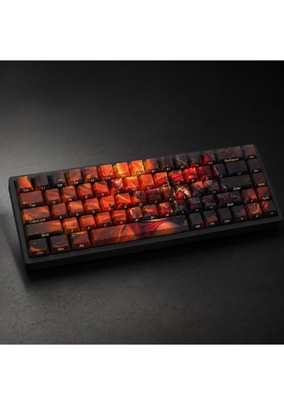 Özel Lol Foxfire Ahri 68 Tuş Pbt Cherry Profil Boya Süblimasyon Yan Gravürlü Mekanik Klavye Keycaps Seti