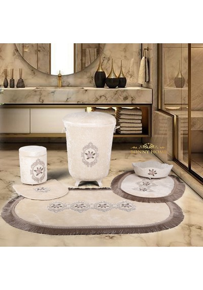 Shems Vizon 6 Prç Kirli Çamaşır Sepeti Seti + Banyo Paspası Seti Diğer