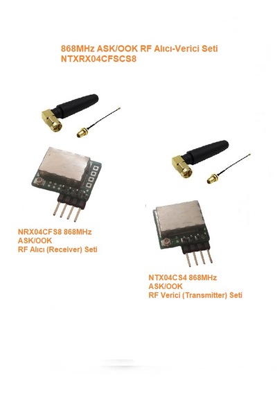 868mhz Ask/ook Rf Alıcı Verici Seti Ntxrx04cfscs8-set