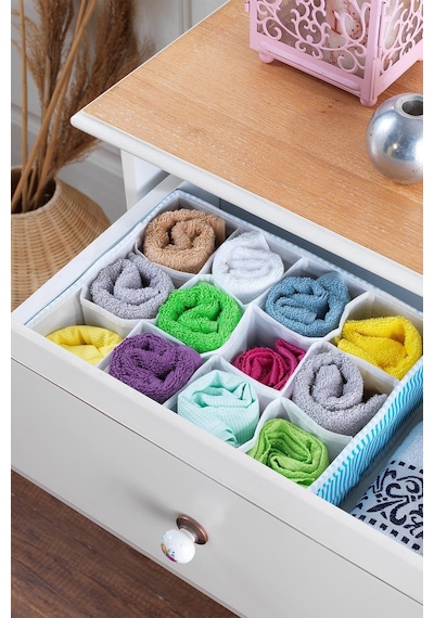 Home 12 Bölmeli Çekmece İçi Düzenleyici Organizer Beyaz/mavi