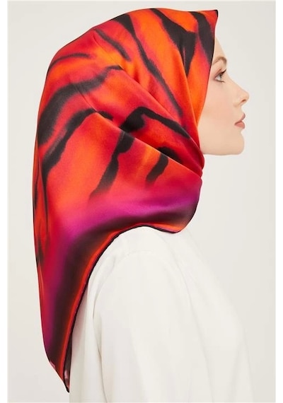 Armine Twill İpek Eşarp 23ka9020 13 Turuncu