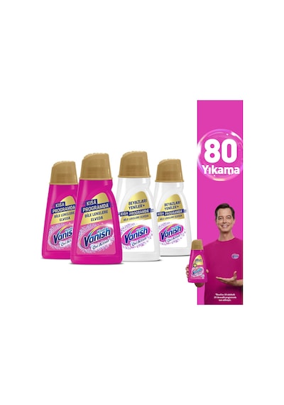 Vanish Oxi Action Deterjan Güçlendirici ve Leke Çıkarıcı Sıvı Renkliler 1 L x 2 + Beyaz 1 L x 2