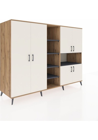 Kronos Dolap 13 Raflı 6 Kapaklı 220x59x163 Çam-aytaşı/antrasit Aytası/antrasıt - Atlas Çam Kronos Dolap 13 Raflı 6 Kapaklı 220x59x163 Çam-aytaşı/antrasit Aytası/antrasıt - Atlas Çam