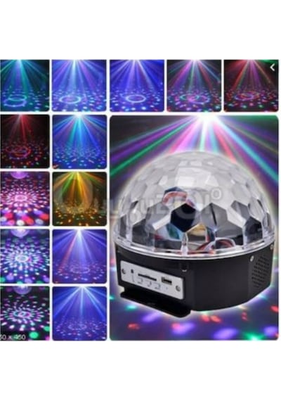 Disko Işıklı Kumandalı Speaker Hoparlör Sd Kart-Usb Girişli Led Çok Renkli