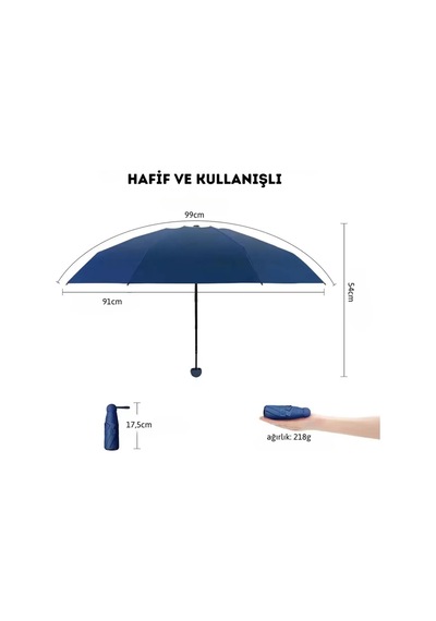 Lexroo Kapsül Şemsiye Kompakt Katlanır Mini Koyu Yeşil