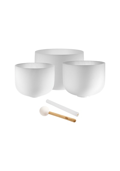 Meinl Sonic Energy 3-parça Crystal Singing Bowl Set A4 / F4 / C4, 432 Hz