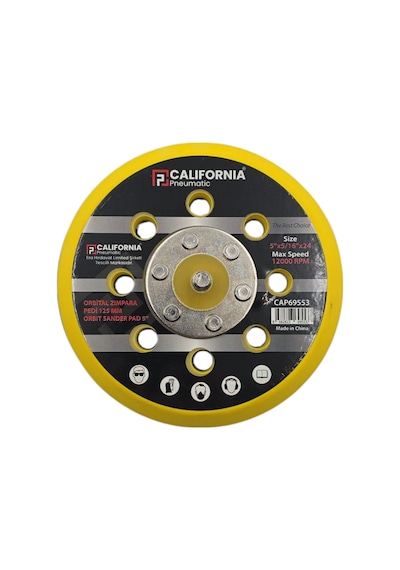 Fixonic California Cap69553 125mm Havalı Zımpara Cırt Tabanı/zımpara Pedi