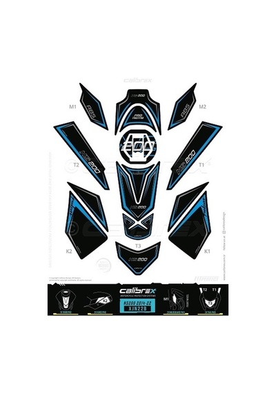 Calibrex Bajaj Pulsar Ns200 Tank Pad Full Set Xjn22b
