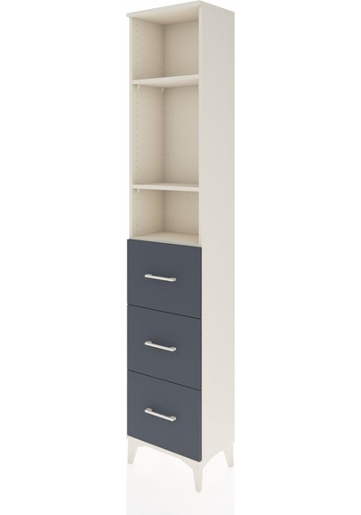 Arges Dolap 3 Raflı 3 Çekmeceli 44x30x221 Aytaşı-antrasit Aytaşı
