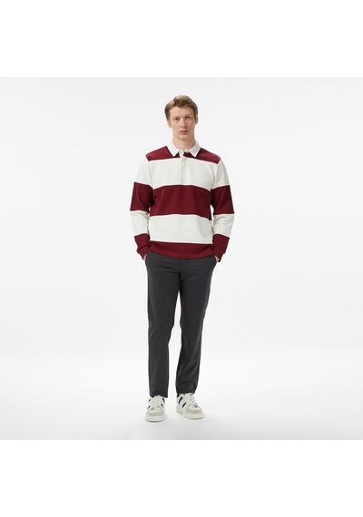 Nautica Erkek Bordo Regular Fit Uzun Kollu Çizgili Polo Yaka T-shirtçizgilik65373t