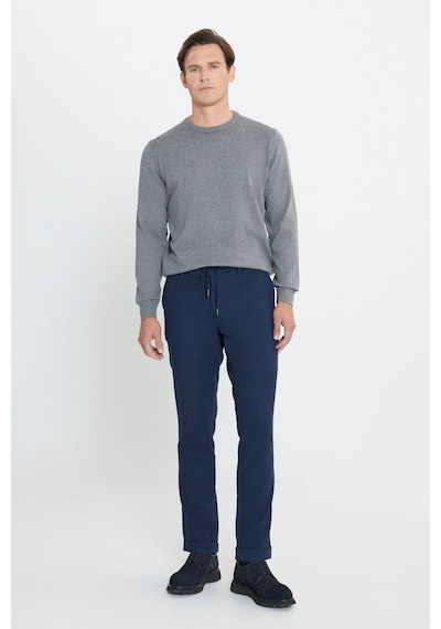 Ac&Co / Altınyıldız Classics Erkek Lacı Slim Fit Dar Kesim Beli Bağlamalı Esnek Pantolon Lacı Lacivert Ac&Co / Altınyıldız Classics Erkek Lacı Slim Fit Dar Kesim Beli Bağlamalı Esnek Pantolon Lacı Lacivert
