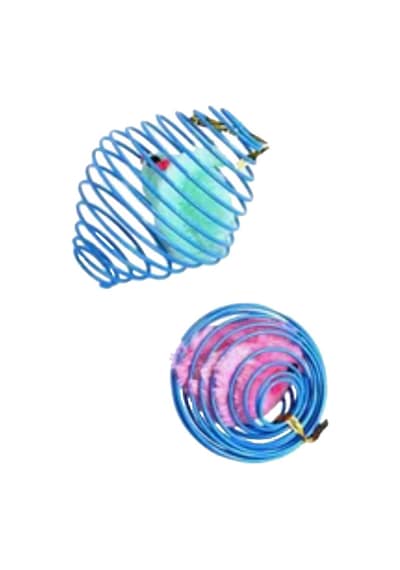 Petinka Kedi Oyuncağı Sıçrayan Spiral Yaylı Metal Fareli Kafes Kedi Oyun Topu