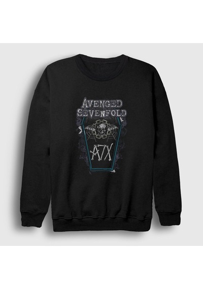 Presmono Unisex Coffin Avenged Sevenfold Sweatshirt Siyah