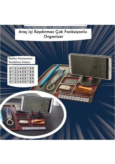Çok Fonksiyonlu Araç İçi Telefon Tutucu Çok Renkli
