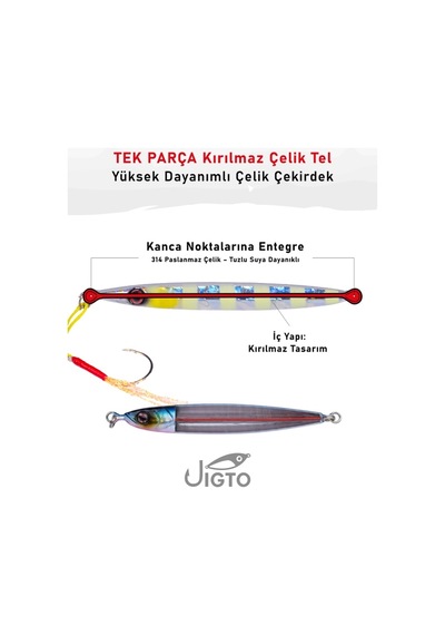 Jig, Zoka, Suni Yem, Glow Uv Metal Jig, 40gr 10cm Razor 40