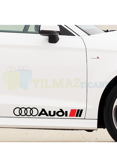 Audi Logo Marşpiyel Yan Kapı Altı Oto Sticker Etiket 2 Adet