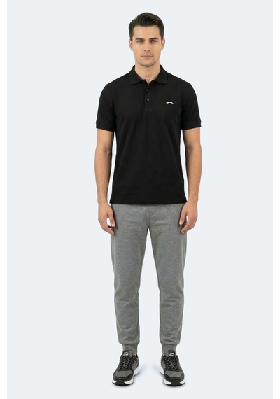 Slazenger Katına Erkek Polo Yaka Siyah Tişört