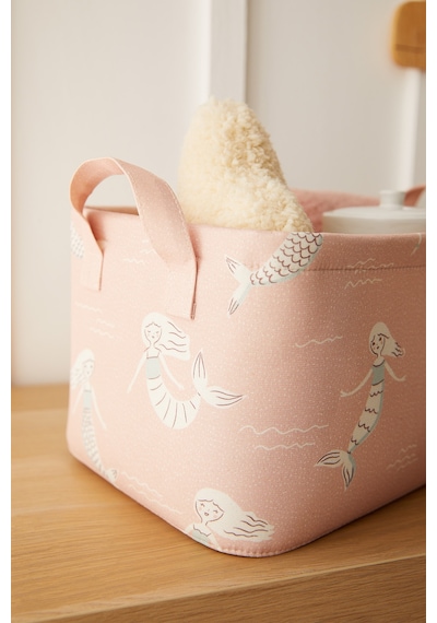 Ocean Home Textile Çocuk Odası Deniz Kızı Sepet 30 x 21 x 18 cm