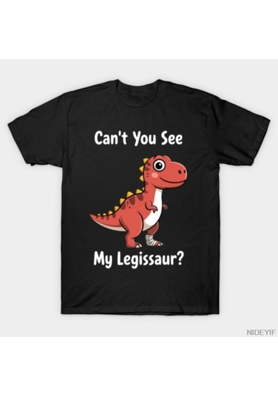 Flood Of Style Efsanevi Tarih Öncesi Sevimli Yaralı Dinozor Legissaur Komik T-shirt Erkekler Kadınlar Için % Çok Renkli