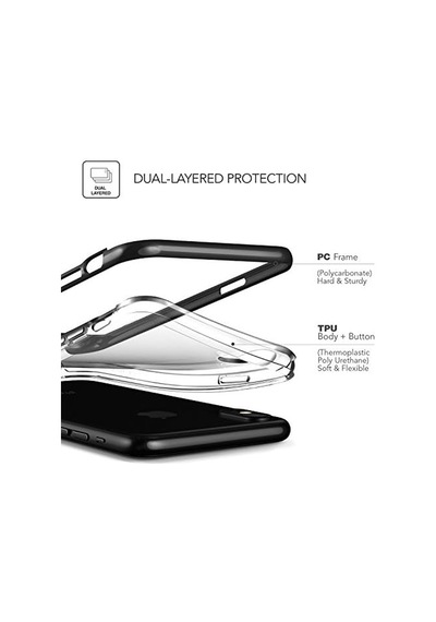 Vrs88870 İphone X Crystal Bumper Kılıf Metal Black 50 x 22