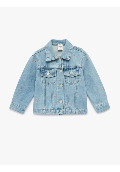 Koton Jean İndigo Kız Bebek Ceket 6smg60002ad İndigo