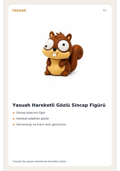 Yasuah Hareketli Gözlü Sincap Figürü